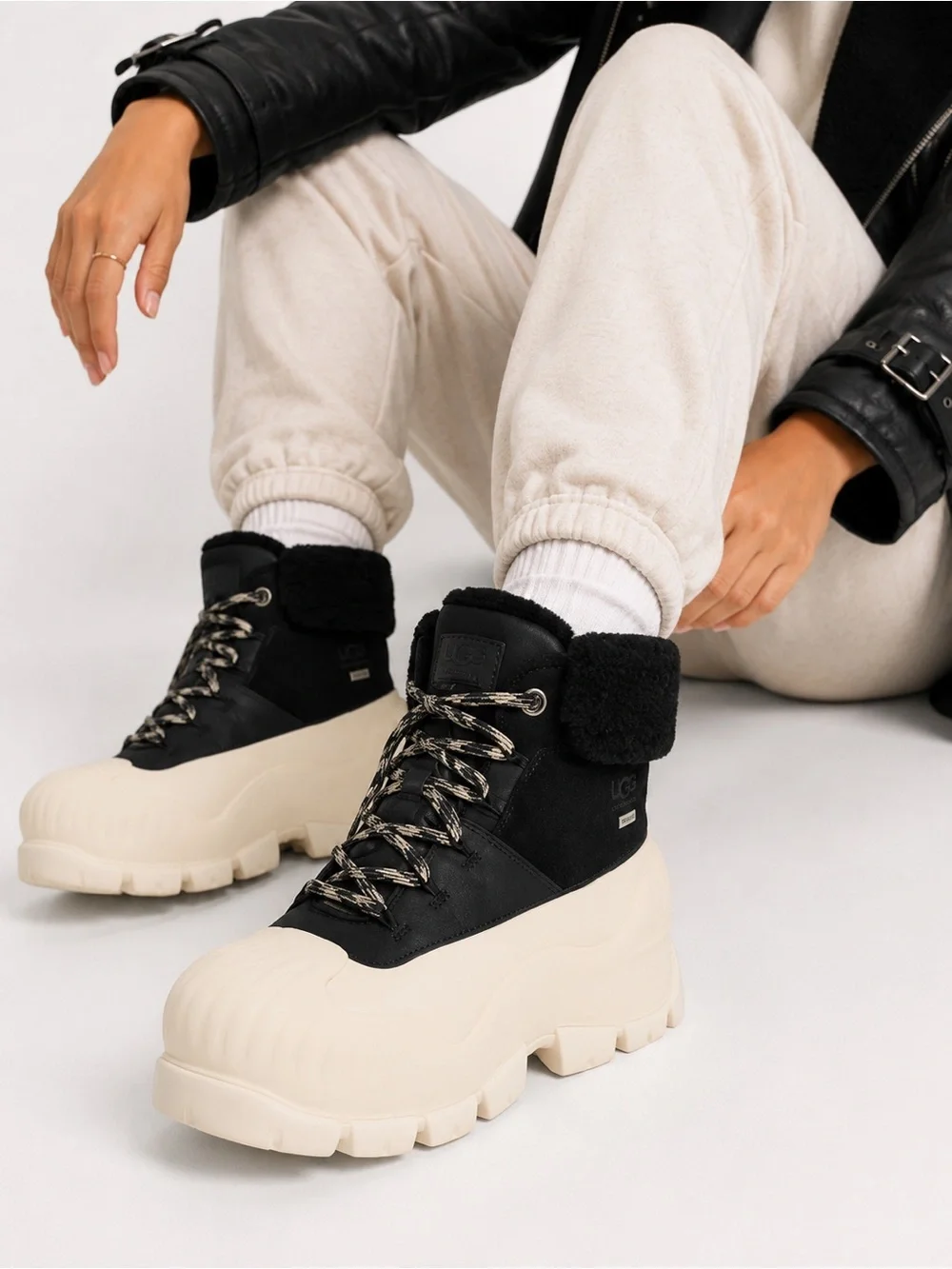 UGG | Adiroam Hiker Boot In Black and White NEW